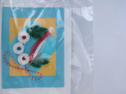 Felicitare cu floare si petale 3D lucrata manual cod 45997 - Img 3
