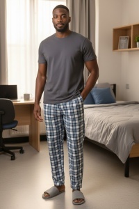 Pantaloni de pijama din bumbac pentru barbati COD PNT-060
