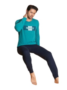Pijama barbati groasa din bumbac model nou cod x3915