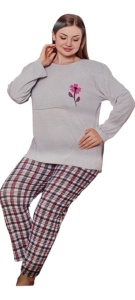 Pijama dama din bumbac cu maneca lunga cod x1516