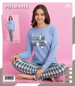 Pijama vatuita din bumbac pentru dama cod x20379