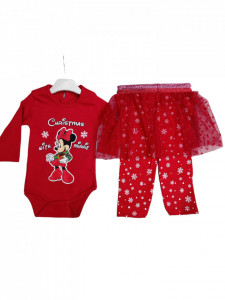 Body pentru bebe cu fustita cu imprimeu de Craciun cod e00130 - Img 2