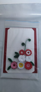 Felicitare cu floare si petale 3D lucrate manual cod k712 - Img 2