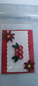 Felicitare cu floare si petale 3D lucrate manual cod k721 - Img 3