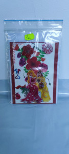 Felicitare cu floare si petale 3D lucrate manual cod k733 - Img 4