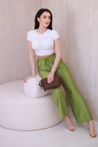 Pantaloni lungi eleganti ce imita inul pentru dama model nou cod x5526
