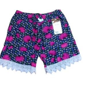 Pantaloni scurti inflorati din panza model nou cod x5316