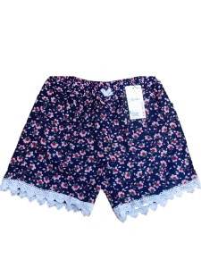 Pantaloni scurti inflorati din panza model nou cod x5326