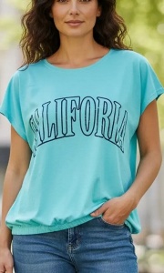 Tricou dama cu maneca scurta si imprimeu modern