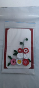 Felicitare cu floare si petale 3D lucrate manual cod k722 - Img 2