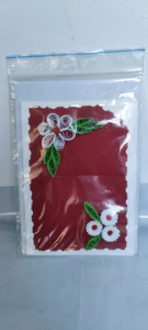 Felicitare cu floare si petale 3D lucrate manual cod k723 - Img 3