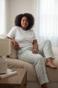 Pantaloni de pijama din bumbac pentru dama COD PNT-044