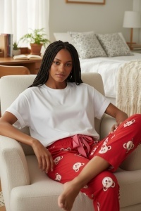 Pantaloni de pijama din catifea pentru dama COD PNT-014