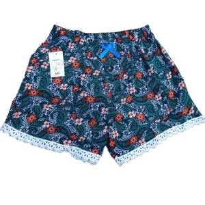Pantaloni scurti inflorati din panza model nou cod x5327