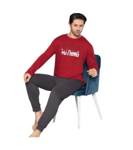 Pijama barbati groasa din bumbac model nou cod x3917