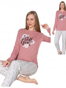pijama vatuita de dama din bumbac 100% model nou cod L74958 - Img 2