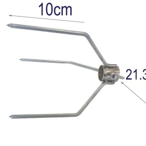 Furca pentru gratar cu 3 spite - fixare carne rotisor - Ø 21,3 mm - Img 2
