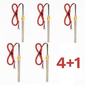 Set 4+1 gratis Rezistenta peleti HT62650, 150mm, 250W, 3/8”, Ø10mm, cablu siliconat 50 cm