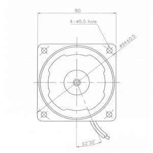 Dimensiuni Motor GGM K8IG25NC 25W 1250rpm 80x80mm