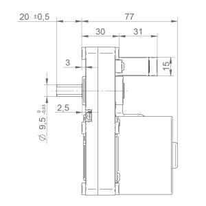 Motor reductor IPC GMF210D901, 1 rpm, 12W - 22W - Img 3