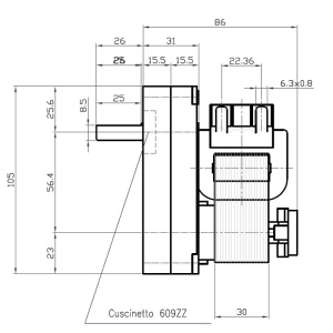 Motor reductor Kenta K9175051, 1,5 RPM, 24 W, - Img 3