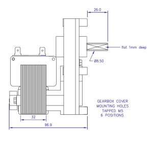 Motoreductor arzator MELLOR FB 1167, 28W (3 RPM) - Img 2