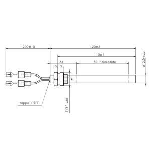 Rezistenta peleti HT57868, 120mm, 235W, 3/8”, Ø12,5mm - Img 2
