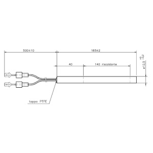 Rezistenta peleti HT64686, 185mm, 400W, fara filet, Ø12.5mm, Nordica Extraflame HP30 - Img 2