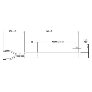 Rezistenta peleti HT72941, 140mm, 300W, fara filet, Ø10mm - Img 2