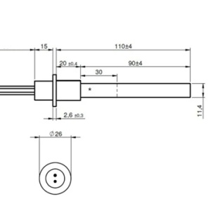 Rezistenta peleti quartz HT74663, 330W cu flansa - Img 3