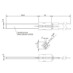 Rezistenta peleti quartz P14S, 300W fara filet, compatibil cu Ferroli Breta, Mirano, Biopellet Pro, Salerno - Img 2