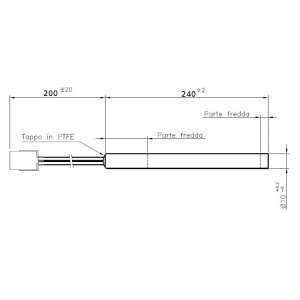 Rezistenta peleti, 240mm, 320W, Ø10 mm, fara filet, HT81474 echivalent HT72777 - HT81995 - Img 2