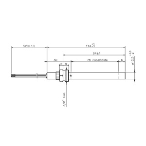 Rezistenta peleti HT62734, 114mm, 250W, 3/8”, Ø12,5mm - Img 2
