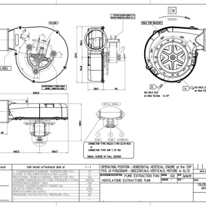 Dimensiuni ventilator exhaustare VFC 1-160/S / 55W / 162mc/ora / senzor Hall, pentru Ferroli, Nordica Extraflame, Ravelli