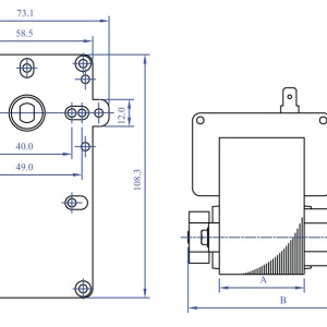 Dimensiuni Motor reductor Mellor KB 1014, 3 rot/minut, 32 W,