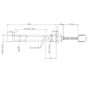 Rezistenta peleti 200mm, 350W, filet 1/2, compatibil cu FERROLI SUN P7, P12, Lafat - Img 2
