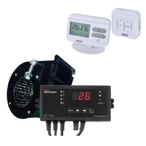 Automatizare centrala pe lemne, controler, termostat si suflanta