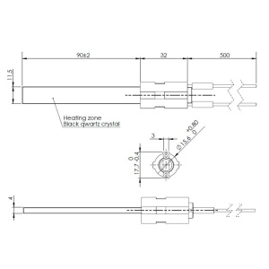 Rezistenta peleti quartz P14, 400W fara filet - Img 2
