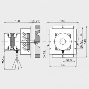 Ventilator exhaustare WWK150/60, centrala compatibil cu Dakon, Ferroli, Bosch, Junkers, Atmos 18-25kW - Img 4