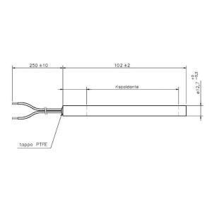 Rezistenta peleti 101mm, 300W, fără filet, Ø12,5mm - Img 2