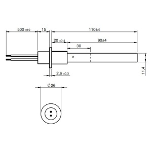Rezistenta peleti quartz HT74663, 330W cu flansa - Img 3