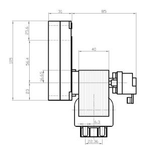Motor reductor Kenta K9177160, 2 RPM, 47 W, Comptibil cu DIELLE - Img 2