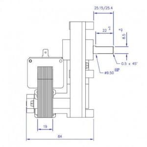 Motoreductor arzator MELLOR FB 1268, 1,5 RPM,1 9W - Img 4