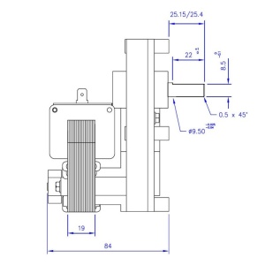 Motoreductor arzator MELLOR FB 1330, FB1309, 13W (1 RPM) - Img 2