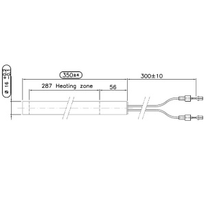 Rezistenta peleti, 350mm, 1000W, Ø16mm, fara filet, HT81329 echivalent H30D01A01 - HT73326 - Img 2