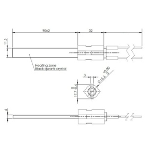 Rezistenta peleti quartz P14S, 300W fara filet, compatibil cu Ferroli Breta, Mirano, Biopellet Pro, Salerno - Img 3