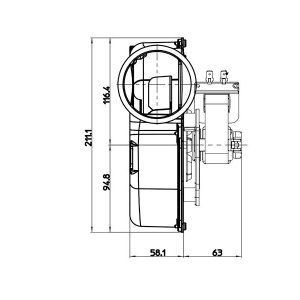 Dimensiuni ventilator exhaustare VFC1 - 160/N / 55W / 160mc/ora, fara senzor Hall