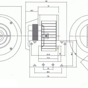 Ventilator suflant DRV14 / 75W / 205mc/ora flanșa de 134 x 95 mm - Img 2