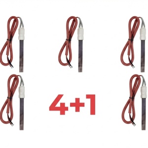Set 4+1 gratis rezistenta Rezistenta peleti quartz P14S, 300W fara filet, compatibil cu Ferroli Breta, Mirano, Biopellet Pro, Salerno