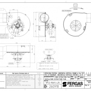 Dimensiuni ventilator exhaustare Fergas 260918 tip VFC2 - 150/S / 48W / 149mc/ora / senzor Hall